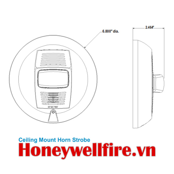 SYS-HS-C Còi đèn báo cháy kết hợp loại gắn trần, System Sensor