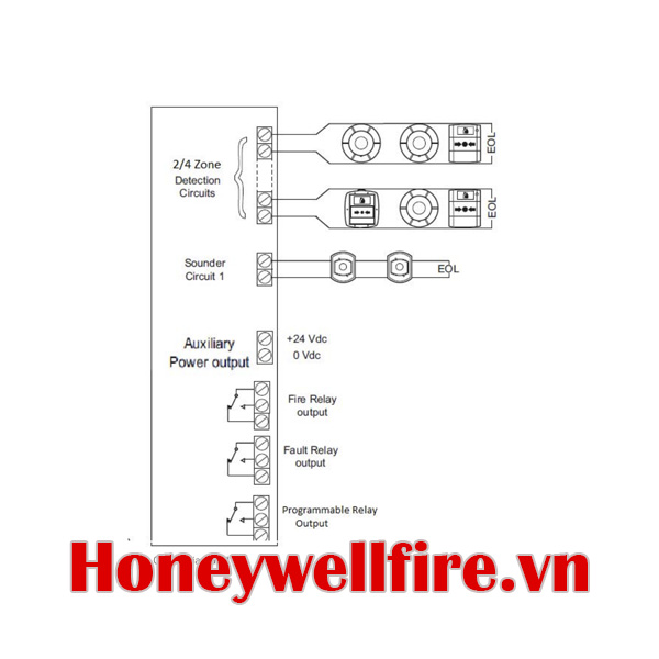 SS-4ZEC Tủ trung tâm báo cháy loại thường 4 kênh, System Sensor
